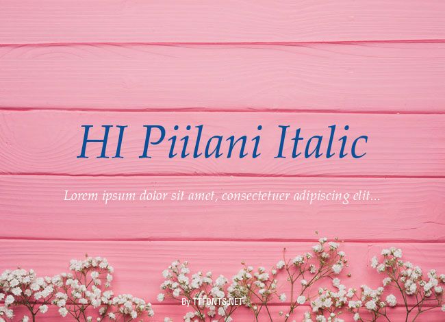 HI Piilani Italic example
